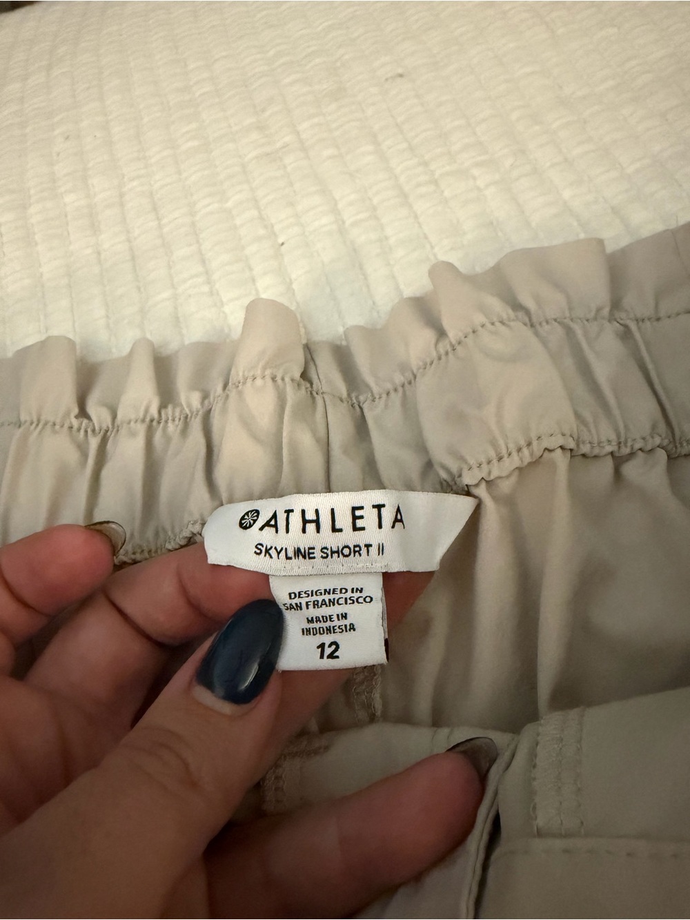 Athleta Beige Paperbag Tie-Waist Shorts - Picture 3 of 4
